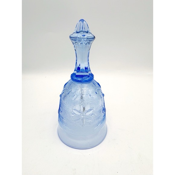 Vintage Other - Tiara Glass Sandwich Dinner Bell Light Blue Collectible Decorative Floral Design